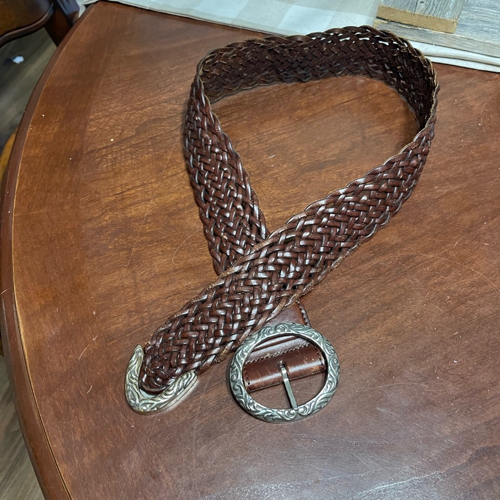 1996 Brighton  Leather Y2K  Braided Woven Buckle